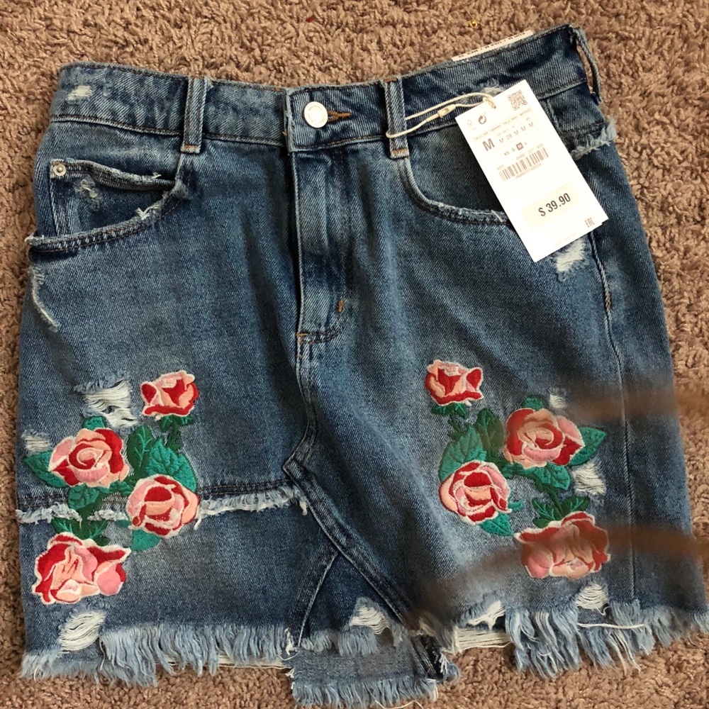 Zara Rose Denim  Skirt